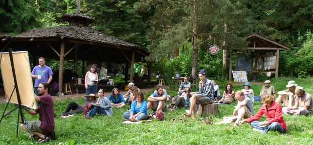 Banner image: teaching in the village green