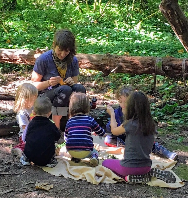 Sewing in the forest